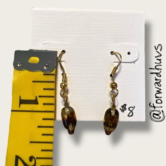 Bundle Sale 3 for $15 | Hand Crafted Brown-Tone Dangle Earrings - Picture 5 of 6